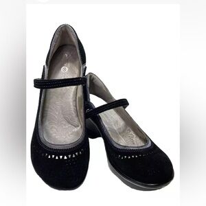 Jambu Lido Mary Jane Shoes Black Suede Sz 10 *(FLAW PHOTOS!)